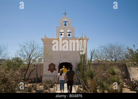 Tucson in Arizona una cappella a San Xavier del Bac missione sul Tohono odham O Indiano prenotazione Foto Stock