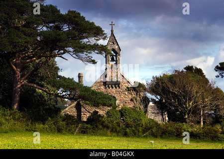 Questa è la chiesa Nicholaston su South Gower, nel Galles del Sud. Essa è stata restaurata da Miss Olive Talbot e rimane una bellezza oggi Foto Stock