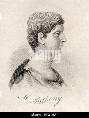 Marcus Antonius, 83BC - 30BC, aka Mark Antony. Politico romano e il generale Foto Stock