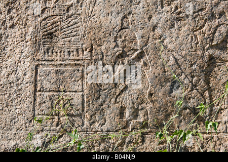 La Bek e uomini Stela ad Aswan, Egitto meridionale Foto Stock