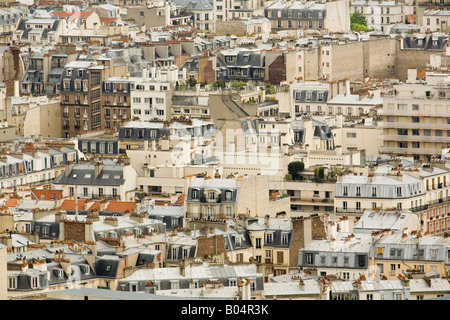 Parigi cityscape fotografata dalla Torre Eiffel. Francia Foto Stock