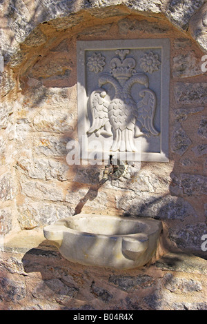 Trogolo di acqua con DOUBLE HEADED EAGLE Stemma Foto Stock