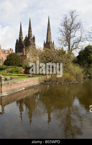 Cattedrale di Lichfield Inghilterra Staffordshire REGNO UNITO Foto Stock