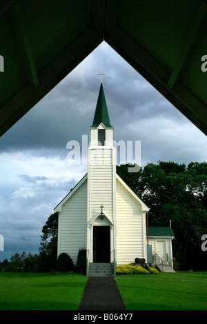 Chiesa cattolica romana, Te Puna, vicino Tauranga, western Baia di Planty, Isola del nord, Nuova Zelanda Foto Stock