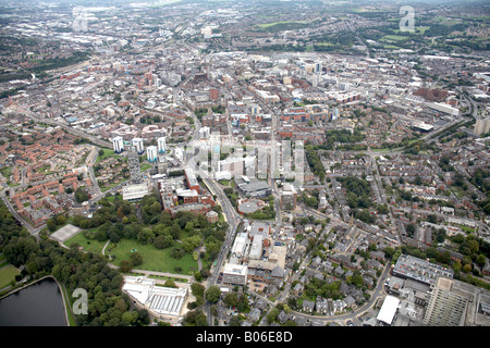 Vista aerea del nord est del centro della città di Sheffield S10 S1 South Yorkshire Foto Stock