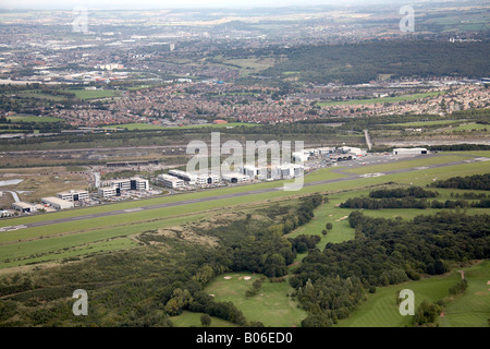 Vista aerea del nord est di Sheffield City Airport Sheffield S9 South Yorkshire Foto Stock