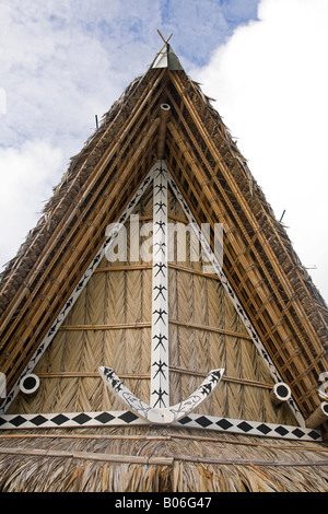 Dettaglio di Bechiyal uomini meeting house (Faluw), Yap, Stati Federati di Micronesia Foto Stock