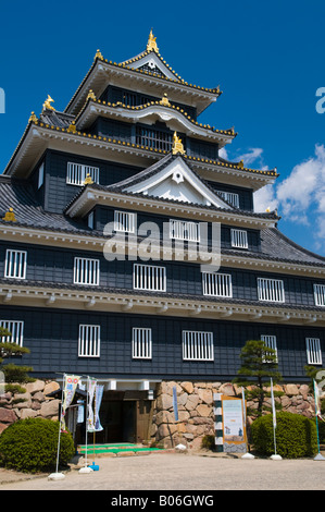 "Ujo Crow il castello di Okayama Giappone fu costruito nel 1597.". Foto Stock