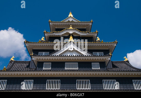 "Ujo Crow il castello di Okayama Giappone fu costruito nel 1597.". Foto Stock