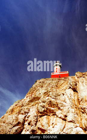 Il faro di Punta Carena sull'Isola di Capri. Foto Stock