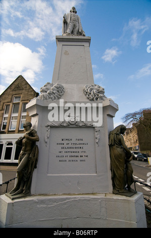 Mungo Park statua Selkirk Foto Stock