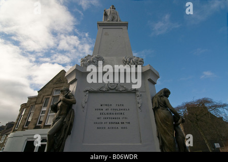 Mungo Park statua Selkirk Foto Stock