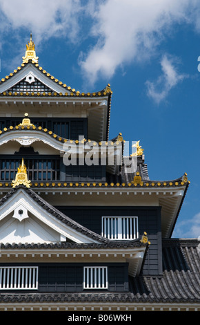 "Ujo Crow il castello di Okayama Giappone fu costruito nel 1597.". Foto Stock