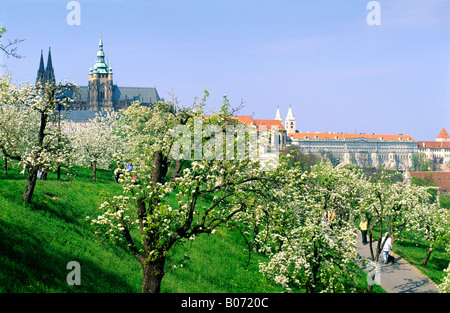 Repubblica Ceca Praga HRADCANY CASTLE IN PRIMAVERA Foto Stock