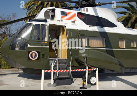 Elicottero presidenziale a Richard Nixon Presidential museo e biblioteca in Yorba Linda CA Foto Stock