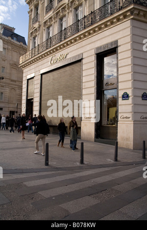 Cartier store, Avenue des Champs Elysees Parigi Francia Foto Stock