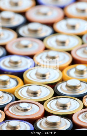 Contatti elettrici delle batterie Foto Stock