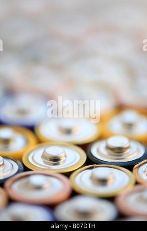 Contatti elettrici delle batterie Foto Stock