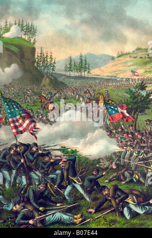 Illustrazione della battaglia di Chickamauga negli Stati Uniti dalla guerra civile Foto Stock
