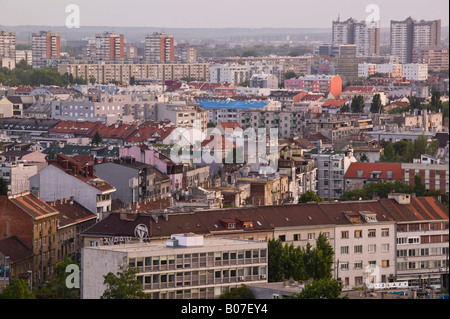Croazia, Zagabria, veduta aerea della parte inferiore della città Foto Stock