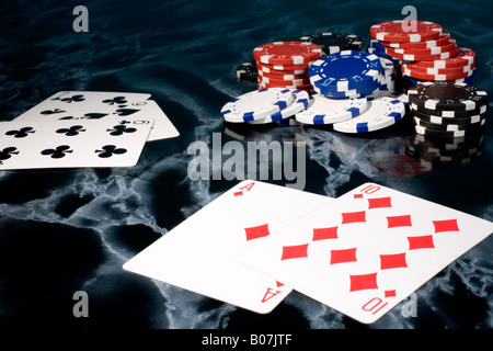 Black Jack Kartenspiel Siebzehnundvier card game Foto Stock