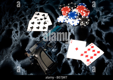 Black Jack Kartenspiel Siebzehnundvier card game Foto Stock