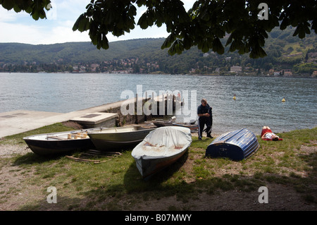 Isola dei Pescatori nel Lago Maggiore - Piemonte Italia Foto Stock