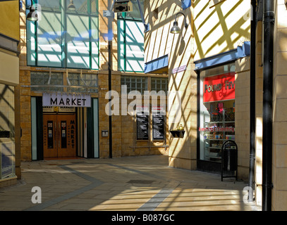 Ingresso al mercato coperto in Lancaster Foto Stock