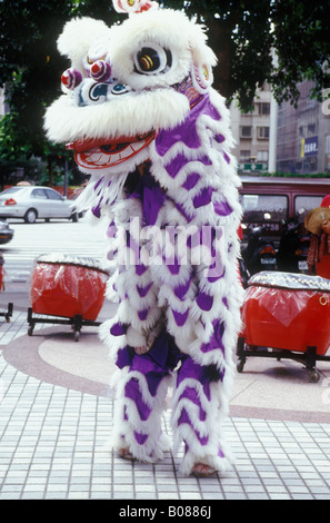 Il cinese la danza del Leone di Taipei Taiwan Cina Foto Stock
