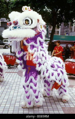 Leone cinese performance di danza Taipei Taiwan Cina Foto Stock