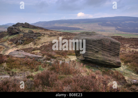 Il tetro paesaggio di scarafaggi tra Buxton e porri Staffordshire Foto Stock