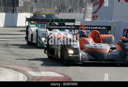 La congestione del traffico durante le qualifiche in American Le Mans Series a Long Beach, California Foto Stock