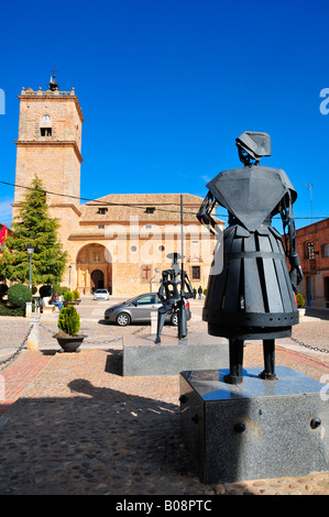 Don Chisciotte e il suo amore Dulcinea del Toboso monumento, El Toboso, Castilla-La Mancha regione, Spagna Foto Stock