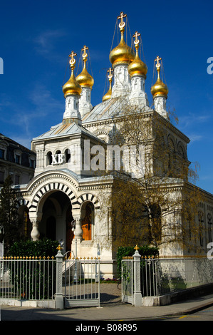 Chiesa russa ortodossa di Ginevra in Svizzera Foto Stock