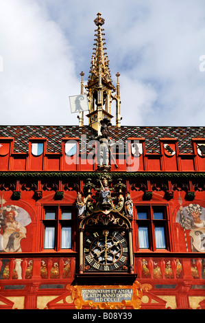 Municipio di Basilea e il suo campanile, Basilea, Svizzera Foto Stock