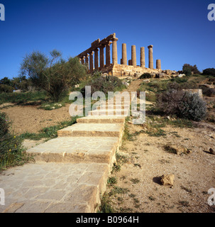 Tempio di Giunone, Valle dei Templi, Agrigento, Sicilia, Italia, UE. Foto Stock