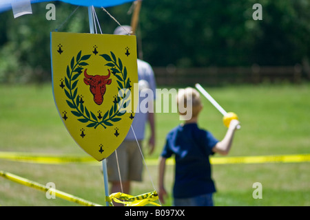 Storia viva a cub scout camp Foto Stock