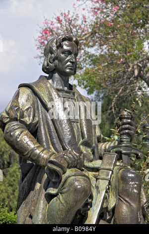 Statua in bronzo di Cristoforo Colombo Foto Stock