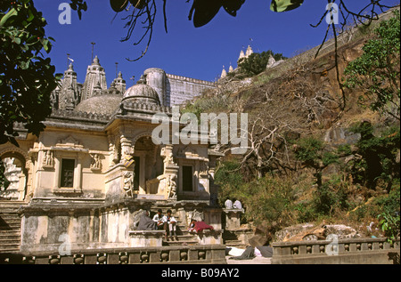 India Gujerat Palitana Shetrunjaya Luogo di Vittoria hilltop tempio Jain complessa Foto Stock