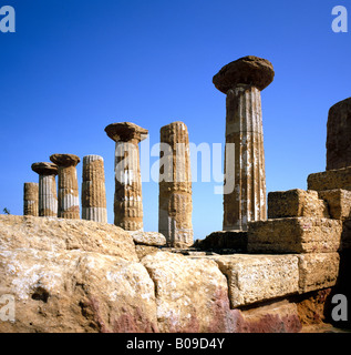 Tempio di Ercole, o Ercole, la Valle dei Templi, Agrigento, Sicilia, Italia, UE. Foto Stock