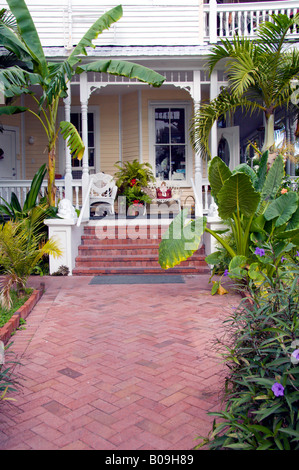 L'ingresso anteriore per una storica Key West Florida home Foto Stock