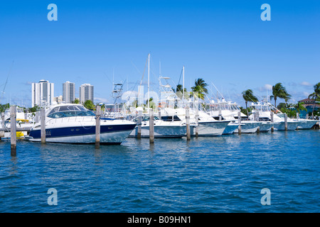 Barche in marina in Palm Beach, Florida, Stati Uniti d'America Foto Stock