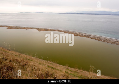 Vista di Perego Laguna da bluff, Ebey's Landing storico nazionale di riserva Foto Stock