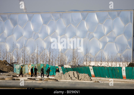 Beijing National Aquatics Centre, noto anche come il Cubo d'acqua, costruito per i Giochi Olimpici di Pechino 2008. Foto Stock