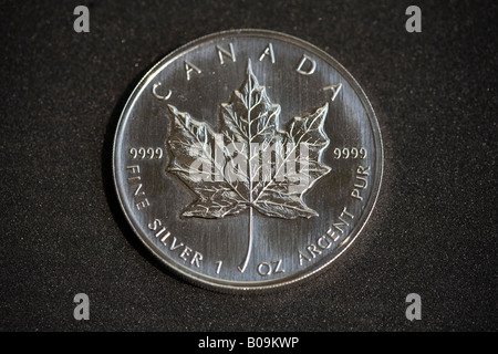 Parte anteriore del 5 Dollar Canadian silver bullion coin Foto Stock