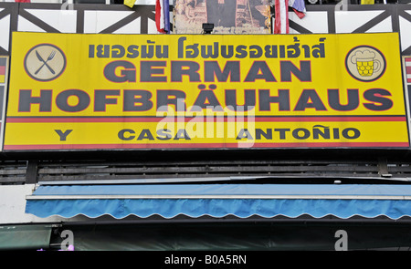 Tedesco pubblicità Hofbraeuhaus, Thailandia Chiang Mai Foto Stock