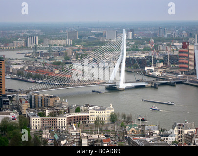 Vista aerea del Erasmusbridge a Rotterdam Foto Stock