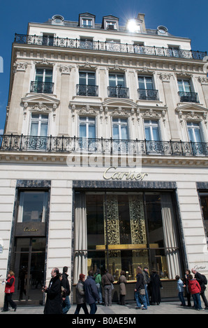 Boutique Cartier sugli Champs Elysees di Parigi Foto Stock