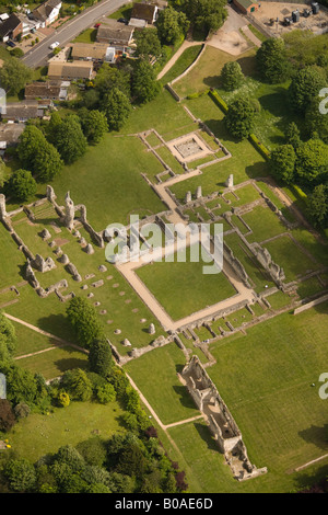 Veduta aerea del Priorato di Cluniac fondato nel 1103, Thetford, Norfolk East Anglia uk Foto Stock