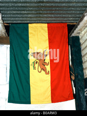 Bandiera etiope per Rastafarians in Mauritius Foto Stock